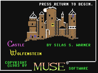 Castle Wolfenstein title screen for Commodore 64